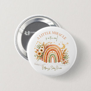 Little Miracle Is On The Way Rainbow Baby Shower 6 Cm Round Badge