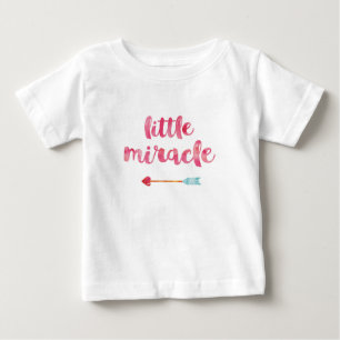Little miracle typography baby girls ruffle shirt