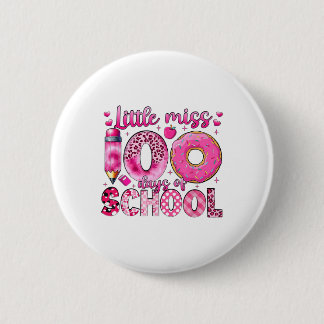 Little Miss 100 Days Of School Girls 100th Day Of  6 Cm Round Badge