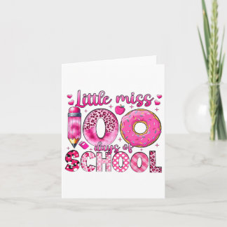 Little Miss 100 Days Of School Girls 100th Day Of  Card