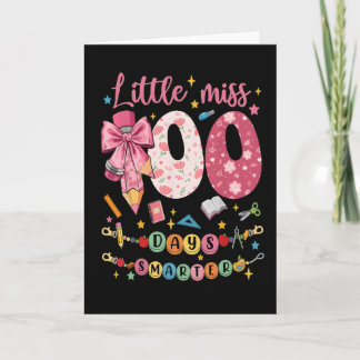 Little Miss 100 Days Smarter Cute School Card