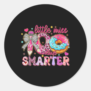 Little Miss 100 Days Smarter Girl Pencil 100 Days Classic Round Sticker