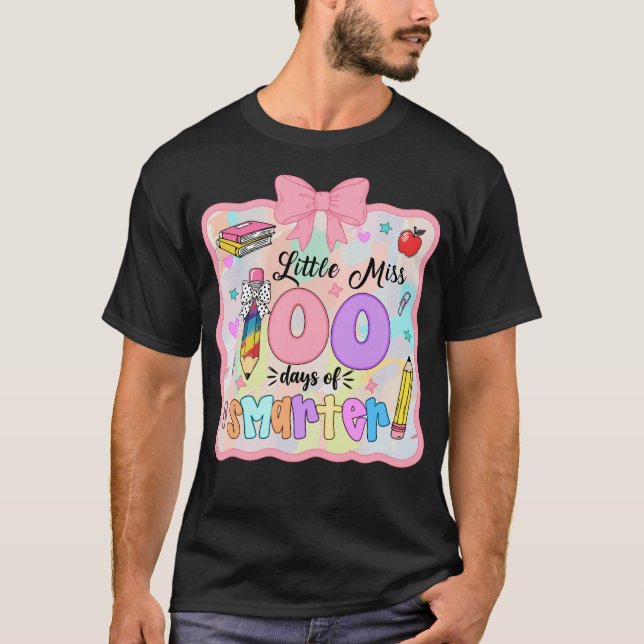 Little Miss 100 Days Smarter Girls Kids T-Shirt (Front)