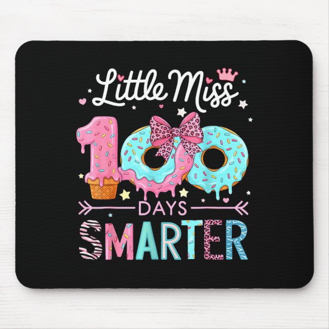 Little Miss 100 Days Smarter Kids Girls 100th Day  Mouse Pad (Front)