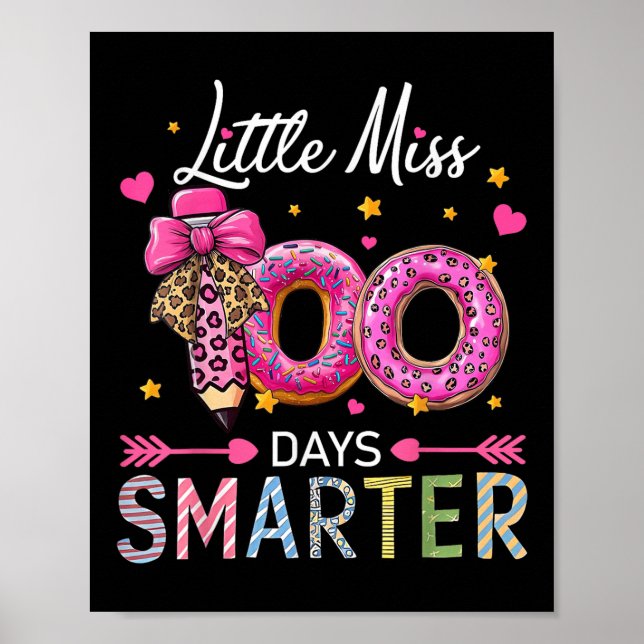 Little Miss 100 Days Smarter Kids Girls 100th Day  Poster (Front)