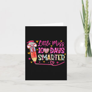 Little Miss 100 Days Smarter Leopard Pencil 100th Card