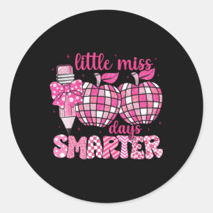 Little Miss 100 Days Smarter S Kids 100 Days Of Sc Classic Round Sticker