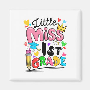 Little Miss 1st First Grade Cute Ck To School Magnet