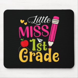 Little Miss 1st Grade Cute Ck To School Hello Firs Mouse Pad