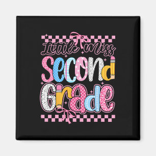 Little Miss 2nd Grade Back To School Girls Kid Coq Magnet