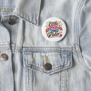 Little Miss 2nd Grade First Day of Second Grade 6 Cm Round Badge