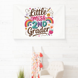 Little Miss 2nd Grade First Day of Second Grade Banner