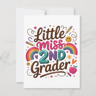 Little Miss 2nd Grade First Day of Second Grade Holiday Card