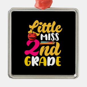 Little Miss 2nd Grade Metal Ornament