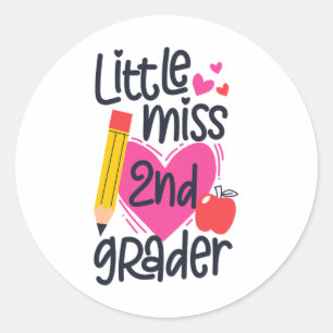 Little Miss 2nd Grader First Day Of Second Grade G Classic Round Sticker