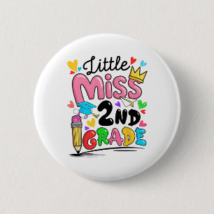 Little Miss 2nd Second Grade Cute Ck To School 6 Cm Round Badge