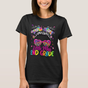 Little Miss 2nd Second Grade Messy Bun First Day O T-Shirt
