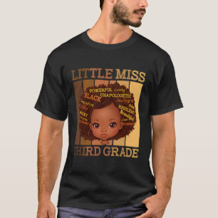 Little Miss 3Rd Grade Black Girls Back To School T T-Shirt