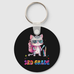 Little Miss 3rd Grade Kitten Back To School Cat Gi Key Ring