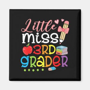 Little Miss 3rd Grader Back To School Girls Third Magnet