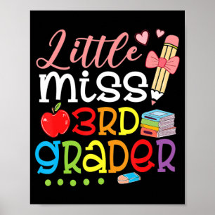 Little Miss 3rd Grader Back To School Girls Third Poster