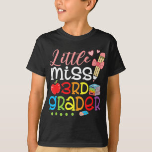 Little Miss 3rd Grader Back To School Girls Third  T-Shirt