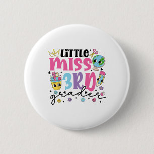 Little Miss 3rd Grader First Day Of School 3rd Gra 6 Cm Round Badge