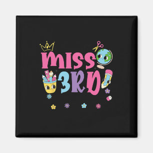 Little Miss 3rd Grader First Day Of School 3rd Gra Magnet