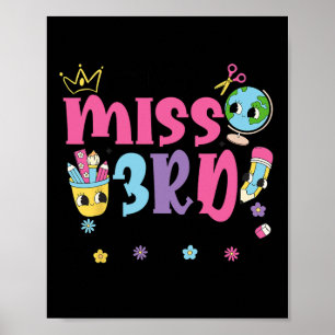 Little Miss 3rd Grader First Day Of School 3rd Gra Poster