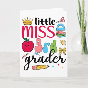 Little Miss 3rd Grader Third Day Of School Third G Card