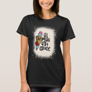 Little Miss 4th Grade Back To School Girls Red Pla T-Shirt