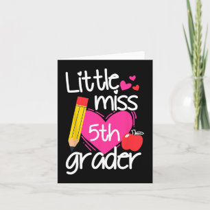 Little Miss 5th Grade First Day Of Hello Fifth Gra Card