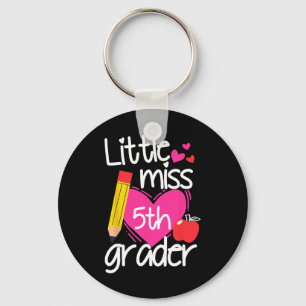 Little Miss 5th Grade First Day Of Hello Fifth Gra Key Ring