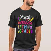 little miss 5th Grade Grader girls 1st day back to
