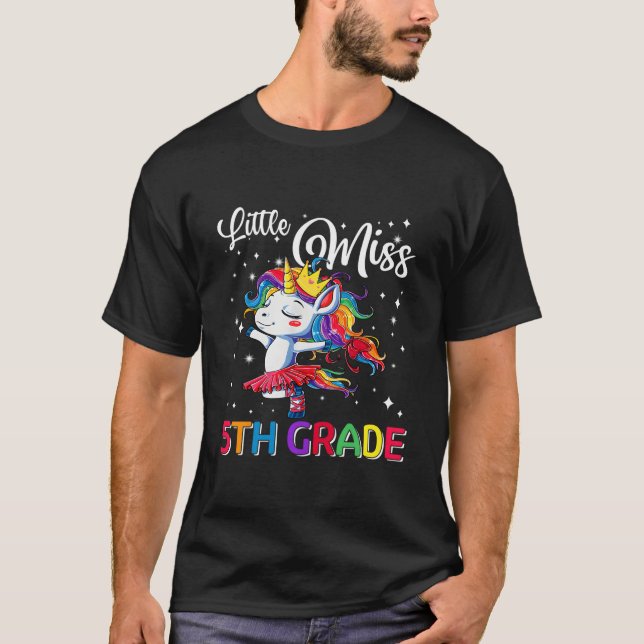 Little Miss 5Th Grade Unicorn Magical First Day Of T-Shirt (Front)