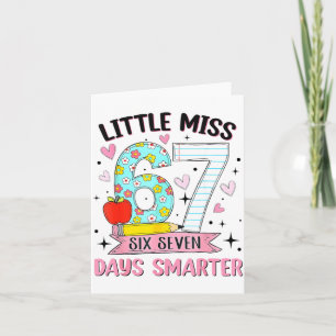 Little Miss 67 Days Smarter Coquette Bow 67th Day  Card