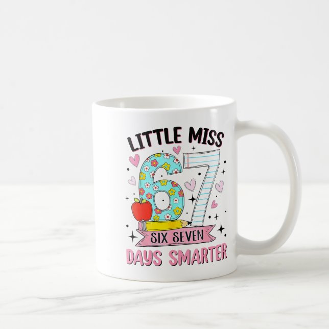 Little Miss 67 Days Smarter Coquette Bow 67th Day  Coffee Mug (Right)