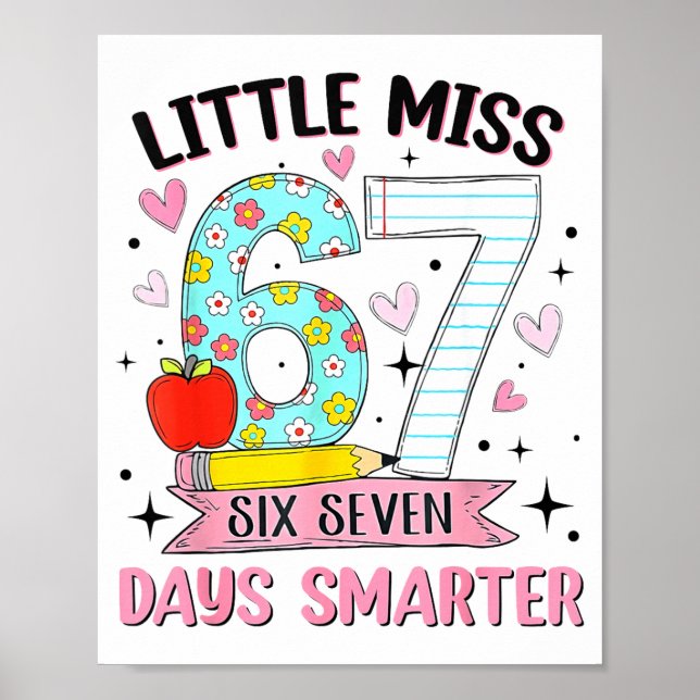 Little Miss 67 Days Smarter Coquette Bow 67th Day  Poster (Front)
