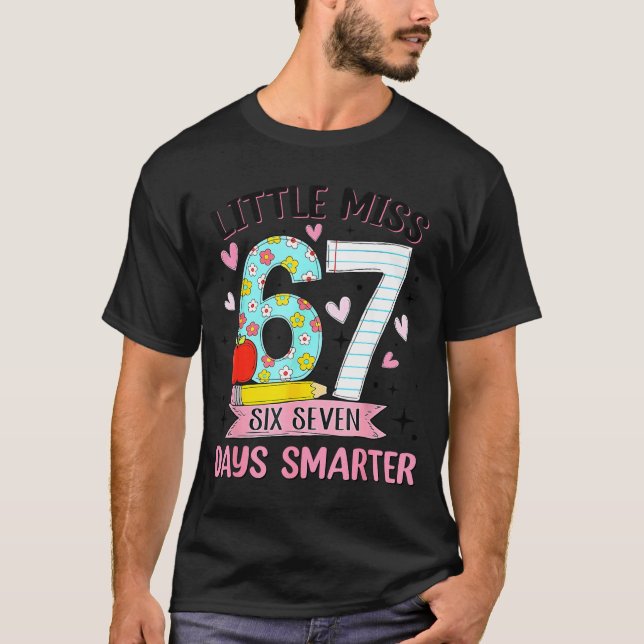 Little Miss 67 Days Smarter Coquette Bow 67th Day  T-Shirt (Front)