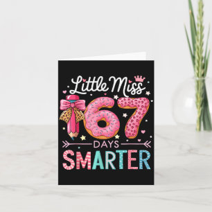 Little Miss 67 Days Smarter Donut Lover 67th Day O Card