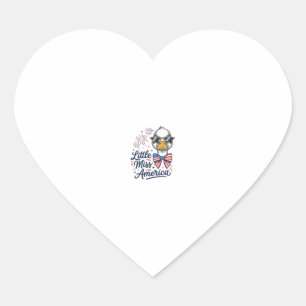 Little Miss America Patriotic Duck Vintage Shirt ( Heart Sticker