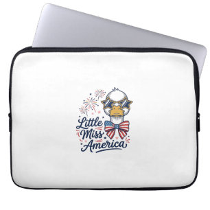 Little Miss America Patriotic Duck Vintage Shirt ( Laptop Sleeve