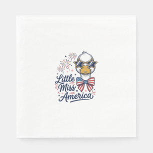 Little Miss America Patriotic Duck Vintage Shirt ( Napkin