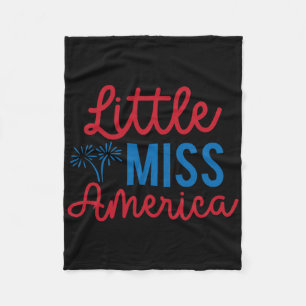 Little Miss America Patriotic Independence Day Fleece Blanket