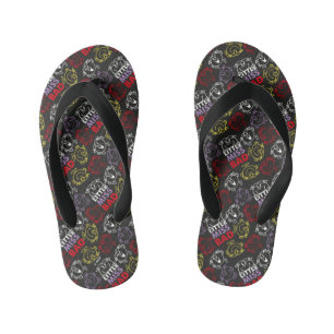 Little Miss Bad   Black, Red & Yellow Pattern Kid's Thongs