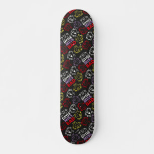 Little Miss Bad   Black, Red & Yellow Pattern Skateboard