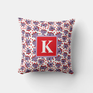 Little Miss Bad   Red Polka Dot Pattern   Monogram Cushion