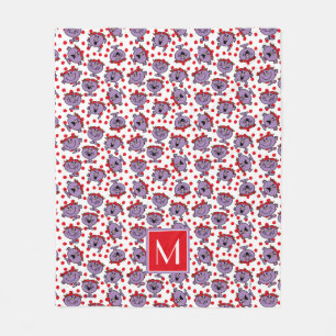 Little Miss Bad   Red Polka Dot Pattern   Monogram Fleece Blanket