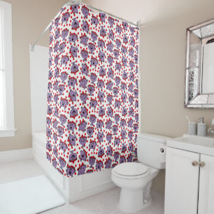 Little Miss Bad   Red Polka Dot Pattern Shower Curtain