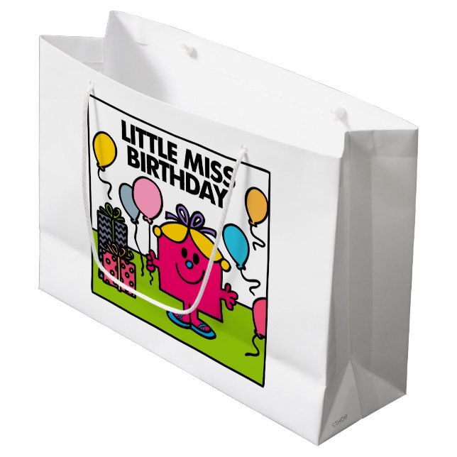 Little Miss Birthday | Presents & Balloons Large Gift Bag (Front Angled)